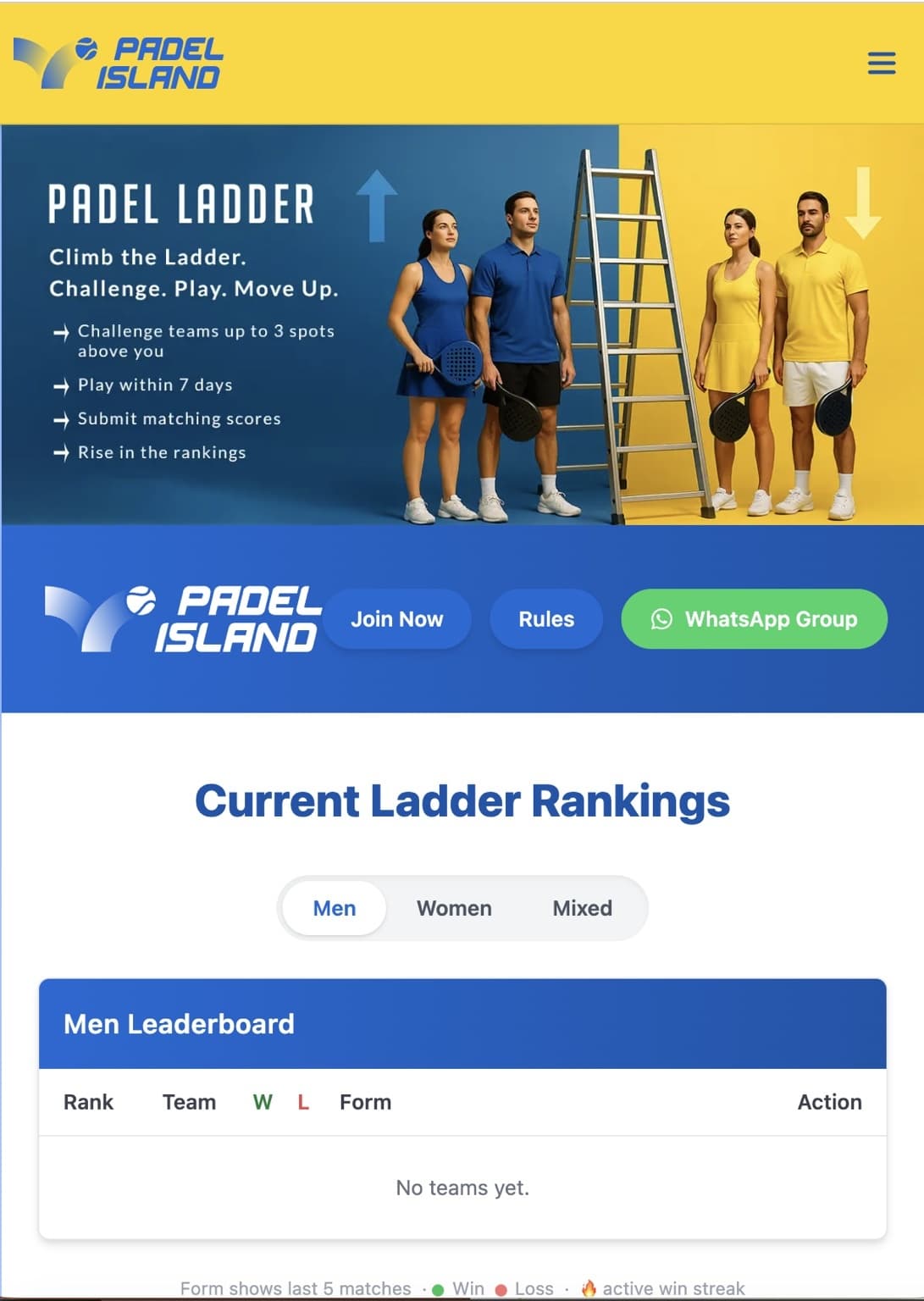 Padel Ladder Platform